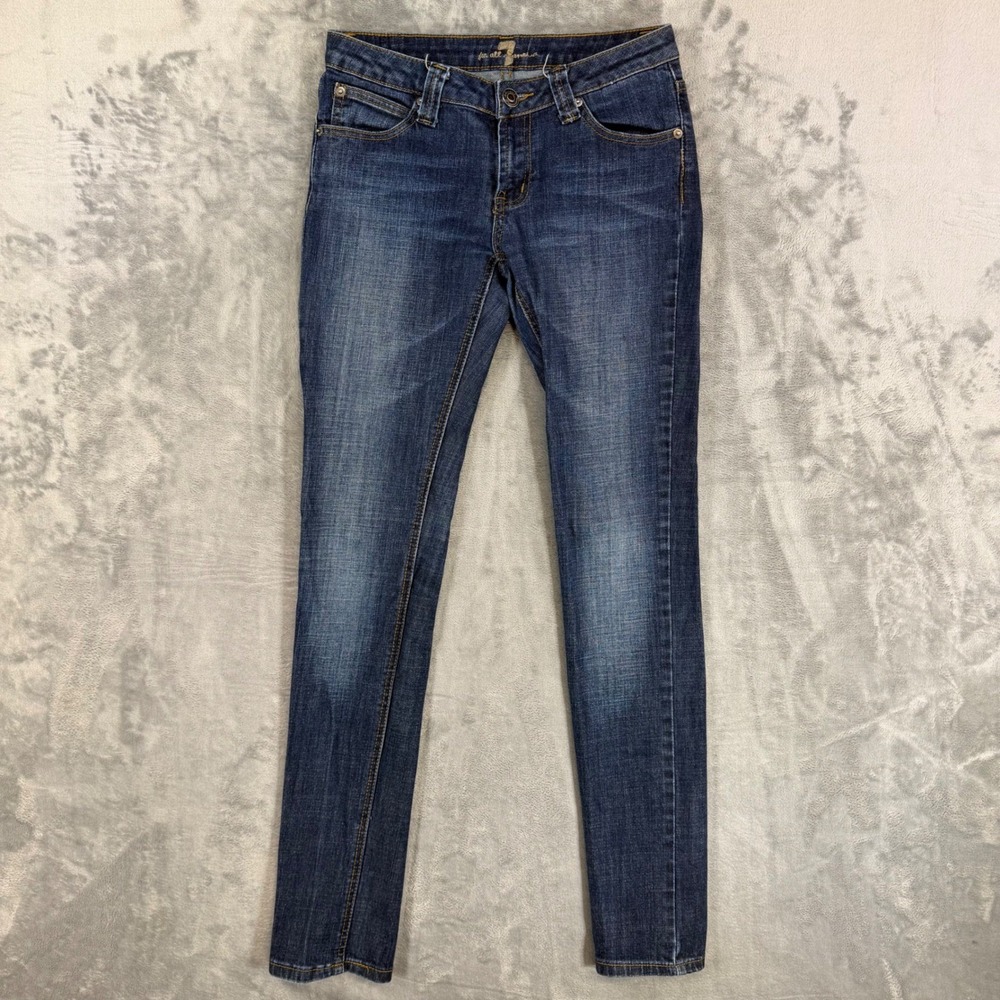7 For All Mankind Skinny Jeans Women's Size 27 Blue Dark Wash Denim Pants